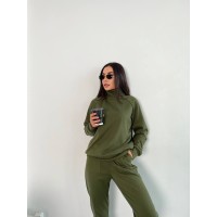 Жіночий повсякденний костюм кольору хакi 26129 N