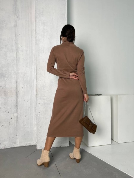 Жіноче повсякденне плаття кольору мокко 26131 N