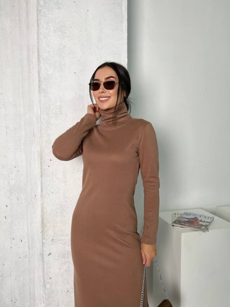 Жіноче повсякденне плаття кольору мокко 26131 N