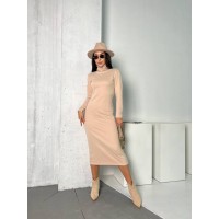 Женское повседневное платье молочного цвета  26132