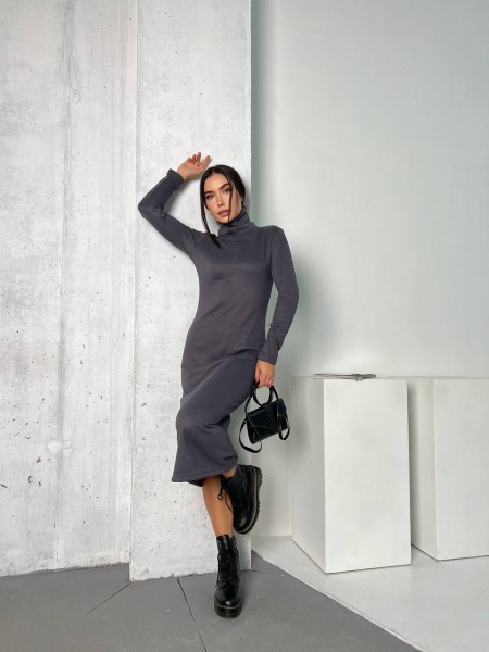 Жіноче повсякденне плаття графiтовогоо кольору  26134 N