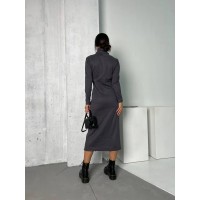 Женское повседневное платье графитового цвета  26134