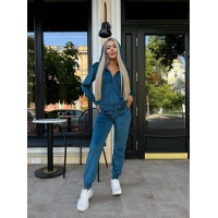 Жіночий велюровий костюм смарагдового кольору 26287 МО