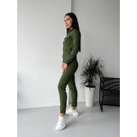 Женский костюм  цвета хаки  26303