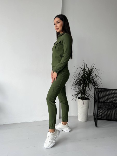 Жіночий костюм  кольору хакi 26303 МО