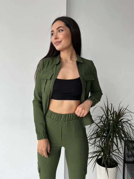 Жіночий костюм  кольору хакi 26303 МО