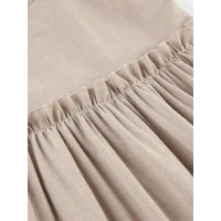 Нежное, льняное платье бежевого цвета 26304