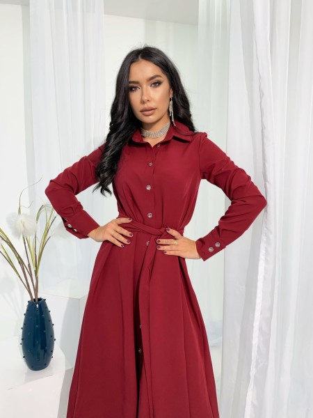 Елегантна сукня бордового кольору 26679 МО