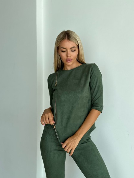 Жіночий прогулянковий костюм кольору хакi 26817 МО