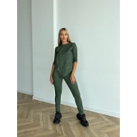Женский прогулочный костюм цвета хаки 26817