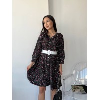 Сукня з поясом чорного кольору 26882 МО