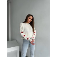 Женский свитер оверсайз молочного цвета 26919