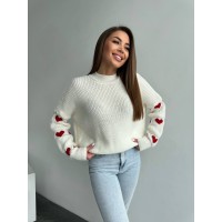 Женский свитер оверсайз молочного цвета 26919