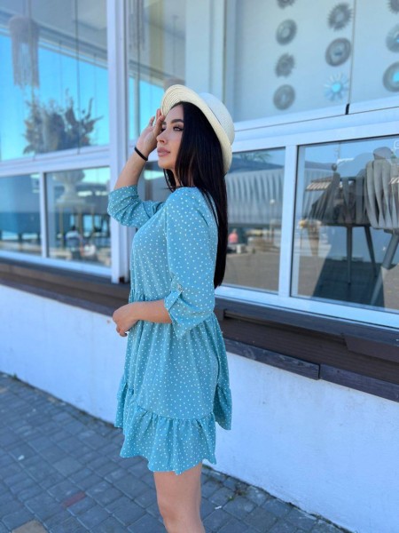 Сукня вільного крою м'ятного кольору 27089 МО