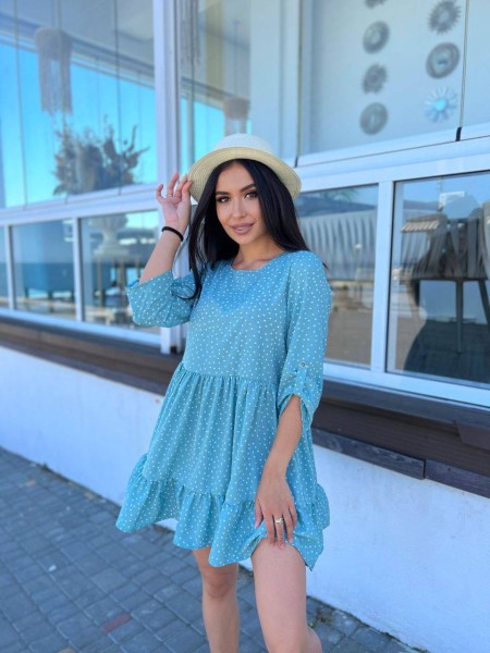 Сукня вільного крою м'ятного кольору 27089 МО