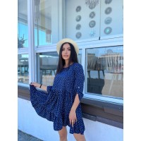 Сукня вільного крою темно-синього кольору 27091 МО