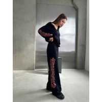 Стильний жіночий спортивний костюм темно-синього кольору 27094 Br