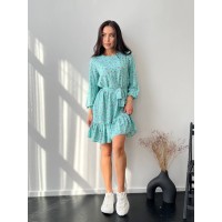 Легка сукня з поясом м'ятного кольору 27165 МО