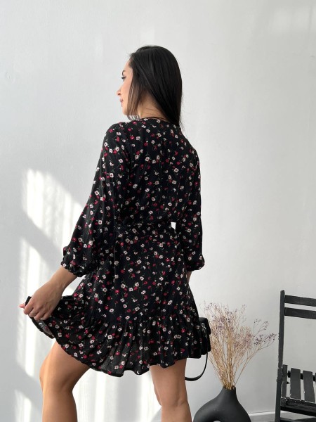 Легка сукня з поясом чорного кольору 27166 МО