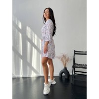 Легка сукня з поясом бiлого кольору 27167 МО