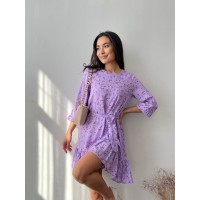 Легка сукня з поясом лавандового кольору 27168 МО
