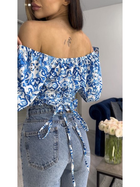 Женский топ-корсет голубого цвета 27174