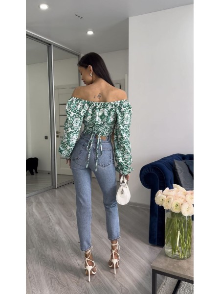 Женский топ-корсет зеленого цвета 27175