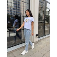 Жіноча футболка з принтом серця, бiлого кольору 27209 МО