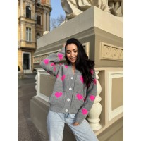 Жіночий ніжний кардиган сірого кольору 27264 АО