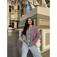 Жіночий ніжний кардиган сірого кольору 27264 АО