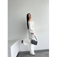 Костюм топ + штани бiлого кольору 27299 ORdio