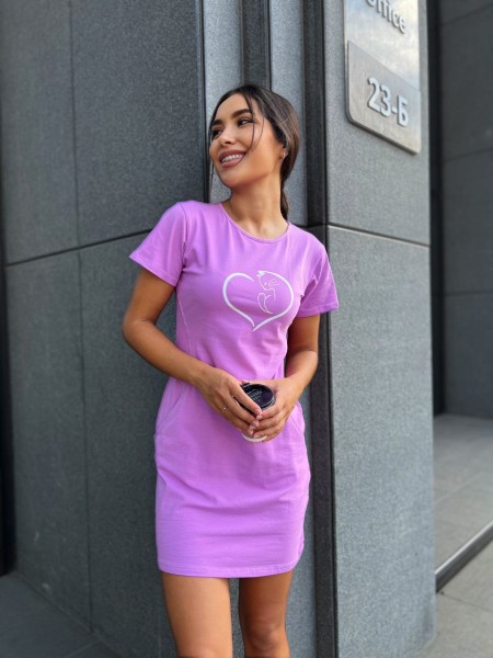 Базове повсякденне плаття лавандового кольору 27385 МО