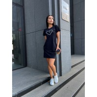 Базовое повседневное платье черного цвета 27386