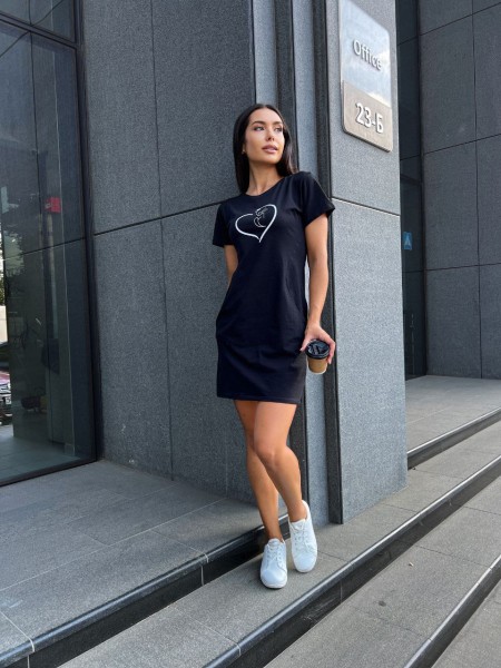 Базове повсякденне плаття чорного кольору 27386 МО