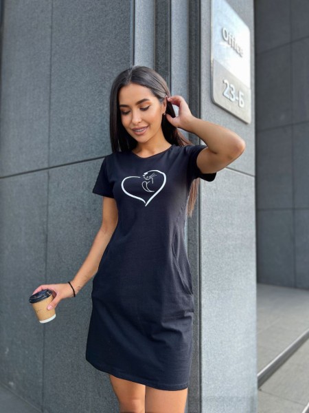 Базове повсякденне плаття чорного кольору 27386 МО