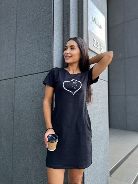 Базове повсякденне плаття чорного кольору 27386 МО