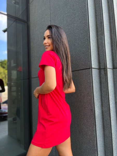 Базове повсякденне плаття червоного кольору 27387 МО