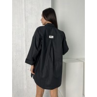 Жіноча сорочка oversize чорного кольору 27442 АМ