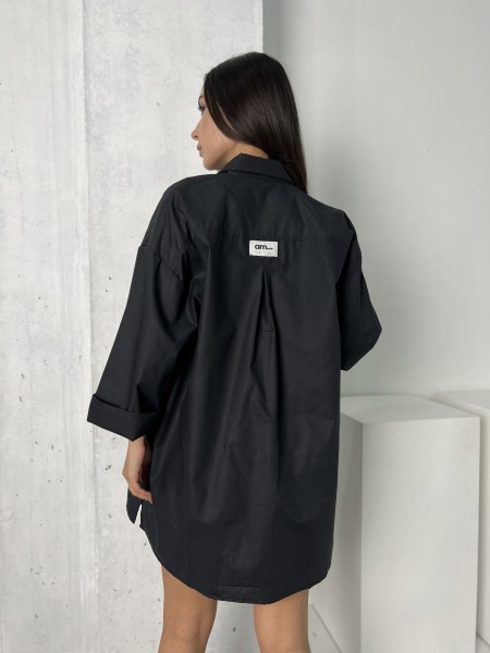 Жіноча сорочка oversize чорного кольору 27442 АМ