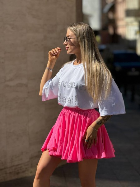 Повітряна спідниця-шорти рожевого кольору 27457 ORdio