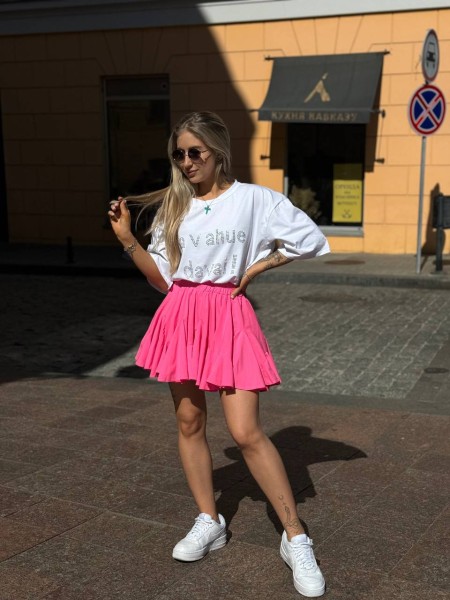 Повітряна спідниця-шорти рожевого кольору 27457 ORdio