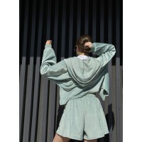 Женский велюровый костюм оливкового цвета 27463