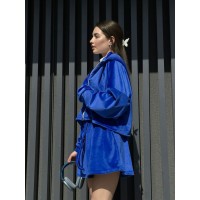 Женский велюровый костюм цвета электрик 27465