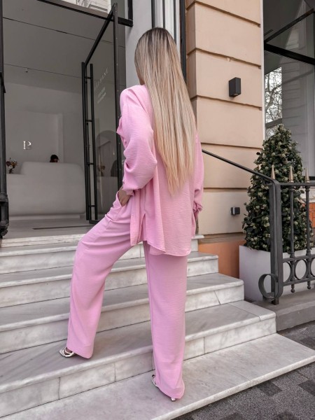 Елегантний брючний костюм рожевого кольору 27557 LAM