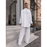 Елегантний брючний костюм білого кольору 27563 LAM