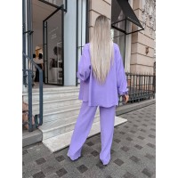 Елегантний брючний костюм лавандового кольору 27564 LAM