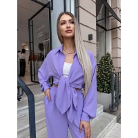 Елегантний брючний костюм лавандового кольору 27564 LAM