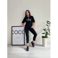 Легкий спортивний костюм чорного кольору 27642 N