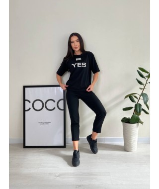 Легкий спортивний костюм чорного кольору 27642 N