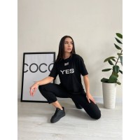 Легкий спортивний костюм чорного кольору 27642 N